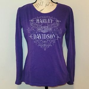 Harley-Davidson Purple Long Sleeve Logo Tee